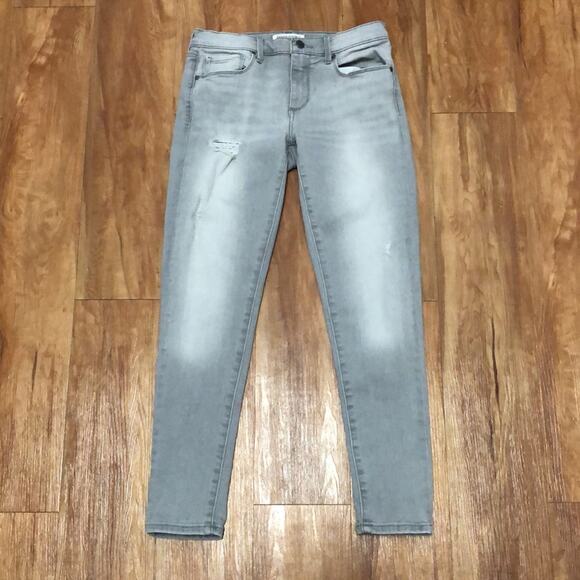 Banana Republic Light Gray Faded Distressed Jeans Size 28 - Picture 2 of 12